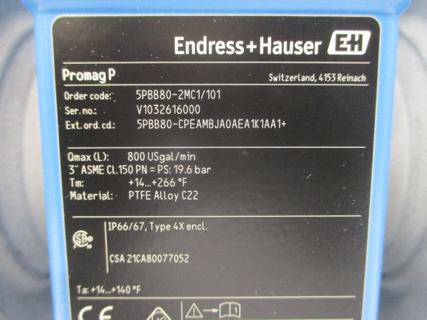 ENDRESS+HAUSER 5PBB80-2MC1/101 85-264VAC 3" NSMP