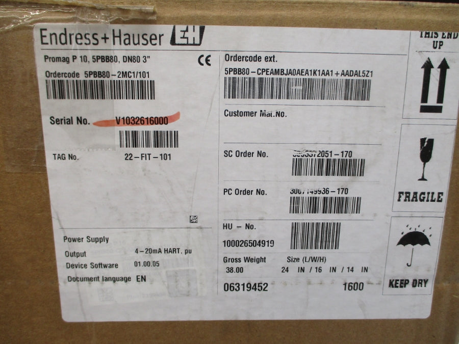 ENDRESS+HAUSER 5PBB80-2MC1/101 85-264VAC 3" NSMP