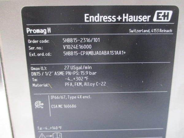 ENDRESS+HAUSER 5HBB15-2316/101 85-264VAC 1/2" NSMP