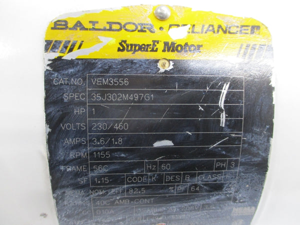 BALDOR VEM3556 GR-BMQ-824-60-L-56 230/460V 3.6/1.8A NSNP