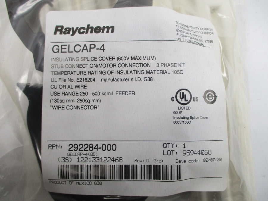 RAYCHEM GELCAP-4 292284-000 (PKG OF 5) 600V NSMP