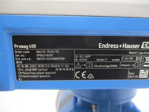 ENDRESS+HAUSER 5W4C50-1PLN2/115 100-240VAC REV. 9 NSMP