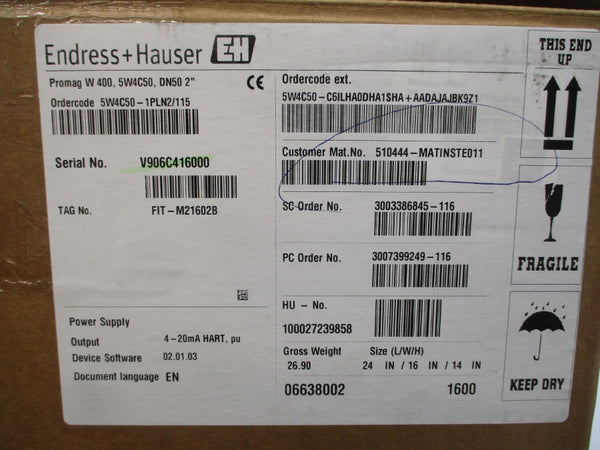 ENDRESS+HAUSER 5W4C50-1PLN2/115 100-240VAC REV. 9 NSMP