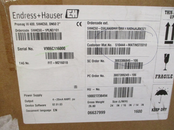 ENDRESS+HAUSER 5W4C50-1PLN2/101 100-240VAC REV. 9 NSMP