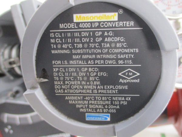 MASONEILAN 35-35212 4000 30VDC 7-15PSI 1" NSNP