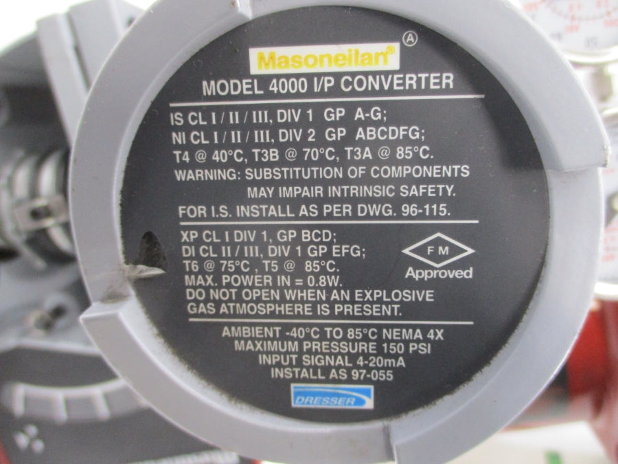 MASONEILAN 35-35212 4000 30VDC 7-15PSI 1" NSNP
