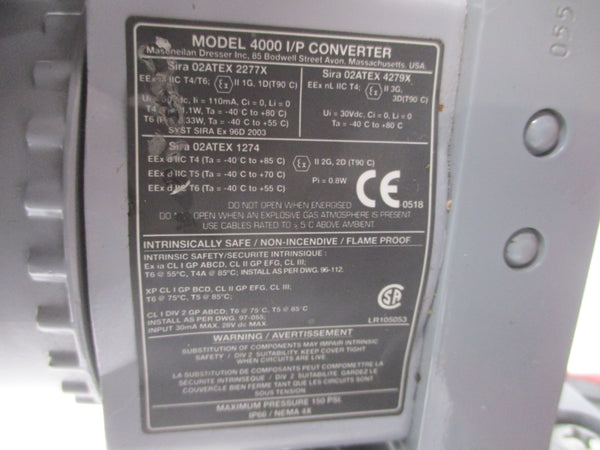 MASONEILAN 35-35212 4000 30VDC 7-15PSI 1" NSNP