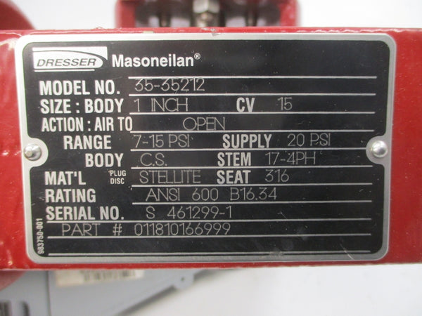 MASONEILAN 35-35212 4000 30VDC 7-15PSI 1" NSNP
