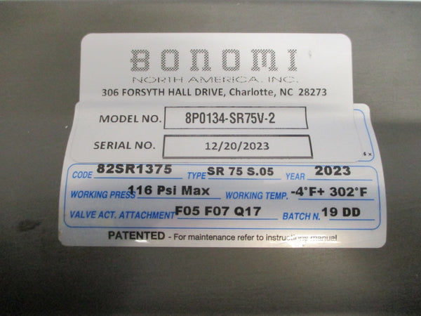 BONOMI 8P0134-SR75V-2 SR75S.05 116PSI 2" NSNP