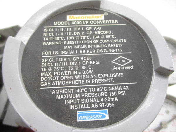 MASONEILAN 35-35212 4000 30VDC 7-15PSI (NO COVER) 2" NSNP