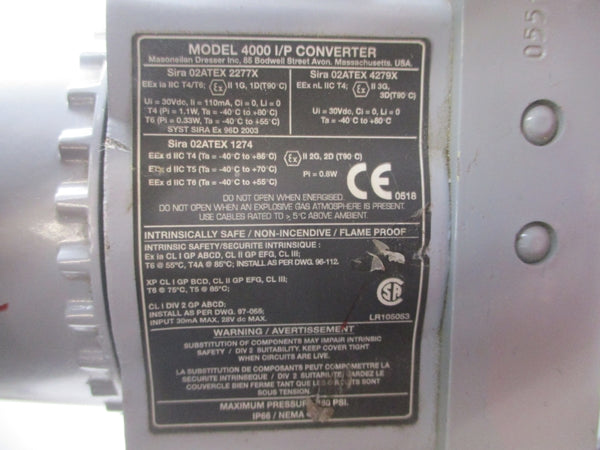 MASONEILAN 35-35212 4000 30VDC 7-15PSI (NO COVER) 2" NSNP