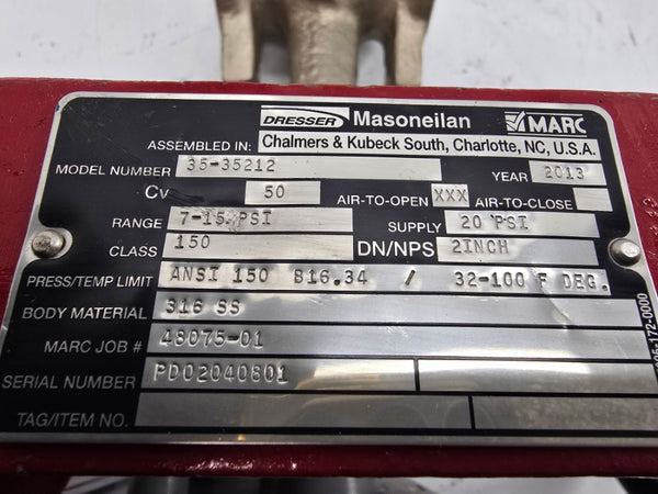 MASONEILAN 35-35212 4000 30VDC 7-15PSI (NO COVER) 2" NSNP