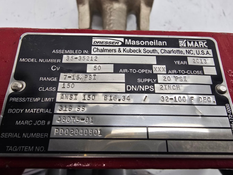 MASONEILAN 35-35212 4000 30VDC 7-15PSI (NO COVER) 2" NSNP