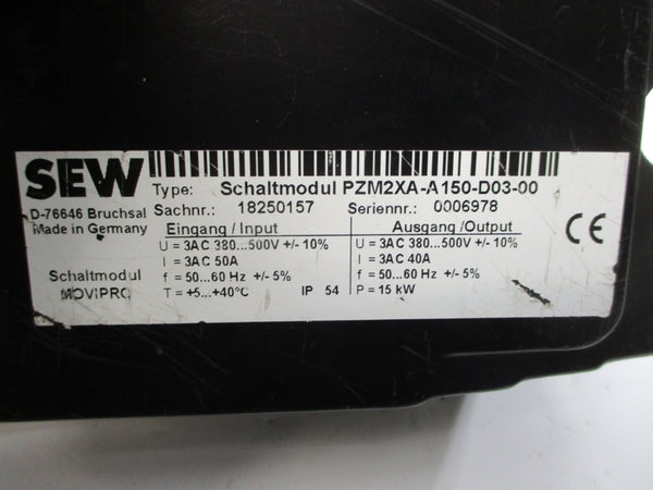 SEW-EURODRIVE PZM2XA-A150-D03-00 380-500VAC 50A (NO COVER) UNMP