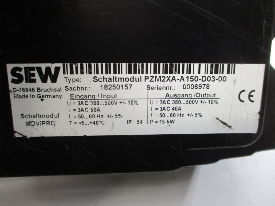 SEW-EURODRIVE PZM2XA-A150-D03-00 380-500VAC 50A (NO COVER) UNMP