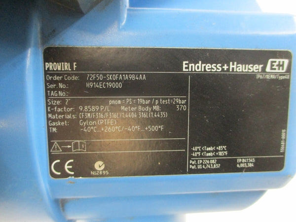 ENDRESS+HAUSER 72F50-SK0FA1A9B4AA 12-36VDC 2" NSNP