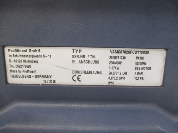 PROMINENT VAMC07026PCB110S30 230/400V 102PSI UNMP