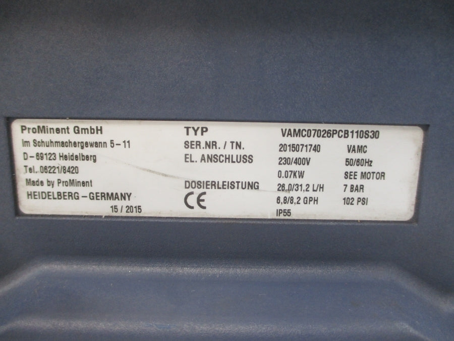PROMINENT VAMC07026PCB110S30 230/400V 102PSI UNMP