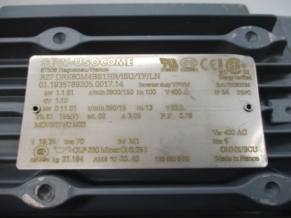 SEW-USOCOME R27DRE80M4BE1HR/ISU/TF/LN 52/400V 3.05A NSNP