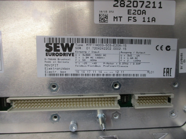 SEW EURODRIVE MTF11A003-503-E20A-15 380-500VAC 1.3A NSNP