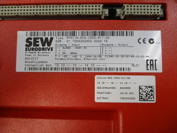 SEW EURODRIVE MTF11A003-503-E20A-15 380-500VAC 1.3A NSNP
