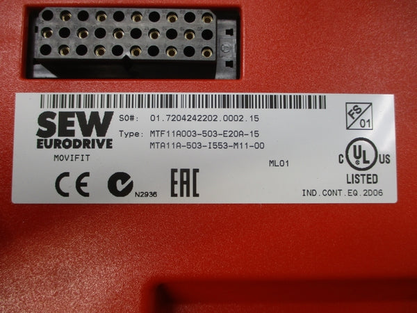 SEW EURODRIVE MTF11A003-503-E20A-15 380-500VAC 1.3A NSNP