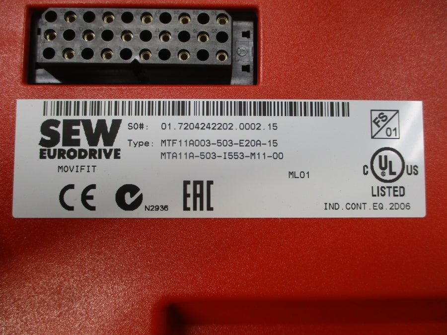 SEW EURODRIVE MTF11A003-503-E20A-15 380-500VAC 1.3A NSNP
