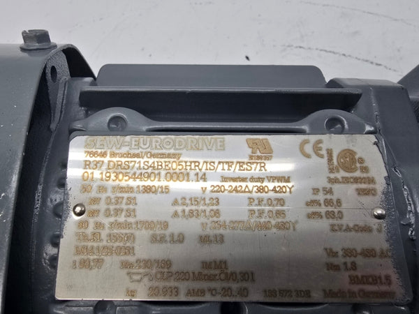 SEW-EURODRIVE R37DRS71S4BE05HR/IS/TF/ES7R 480V 1.03A NSNP