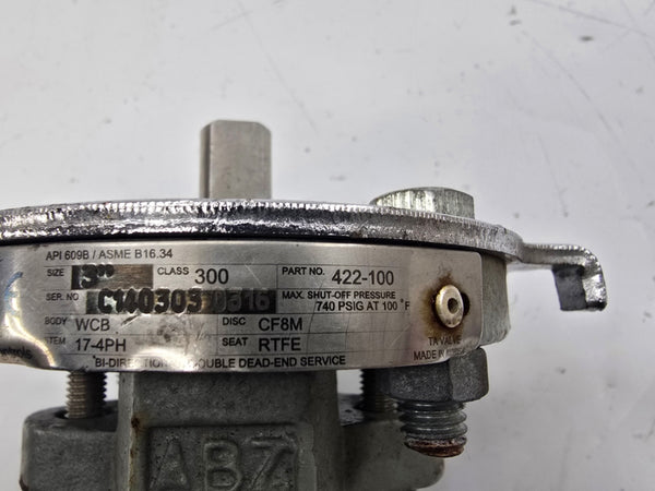 ABZ VALVES 422-100 740PSI 3" UNMP