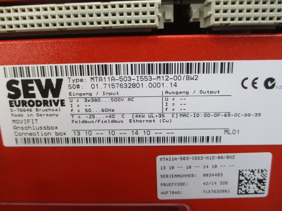 SEW-EURODRIVE MTF11A030-503-E20A-15 380-500VAC 6.7A NSNP
