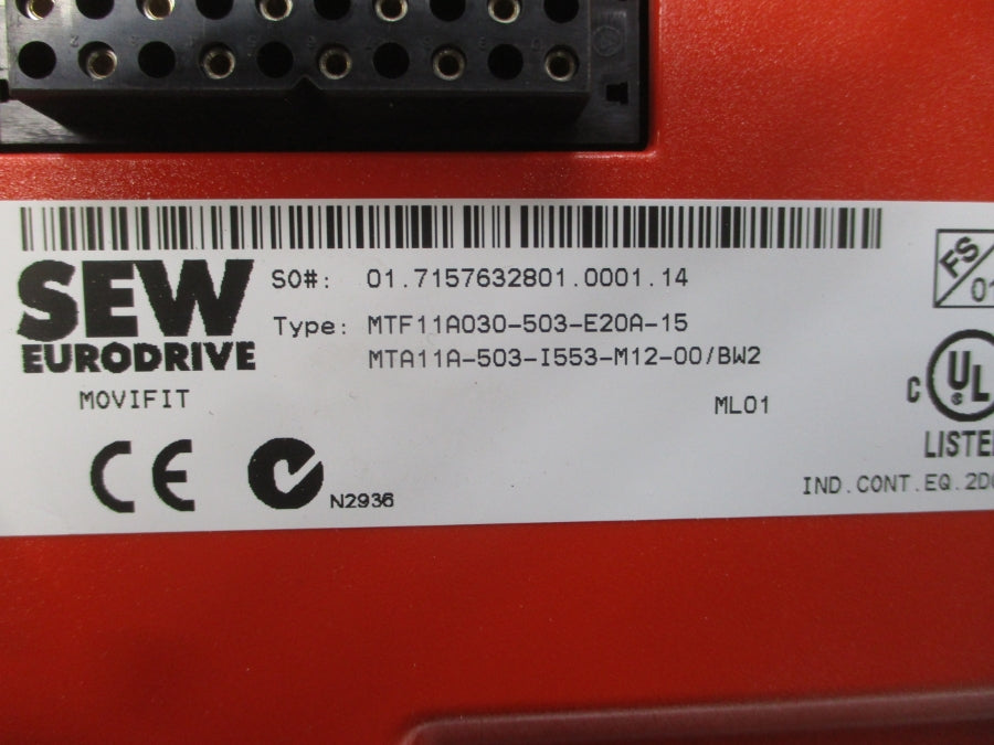 SEW-EURODRIVE MTF11A030-503-E20A-15 380-500VAC 6.7A NSNP