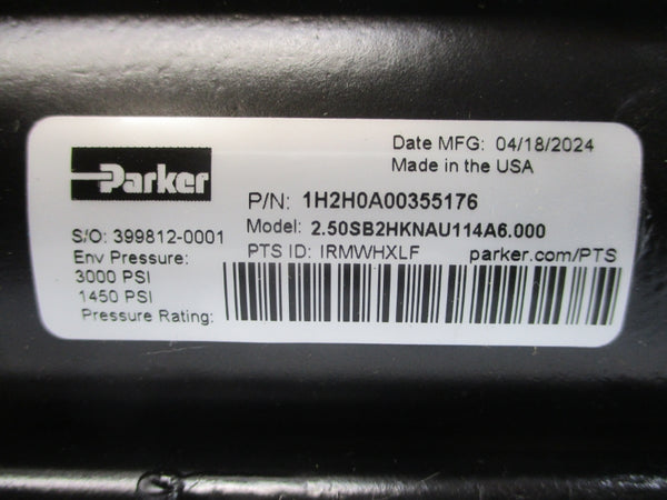 PARKER 2.50SB2HKNAU114A6.000 1H2H0A00355176 1450/3000PSI NSNP