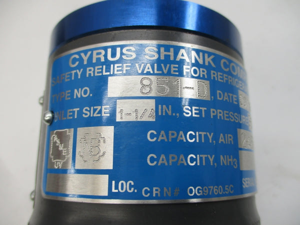 CYRUS SHANK 851-D 350PSI 1-1/4" NSNP