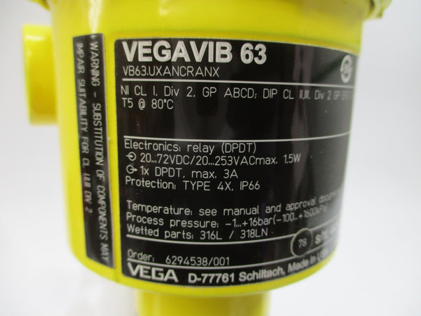 VEGA VB63.UXANCRANX 6294538/001 20-253VAC 3A NSNP