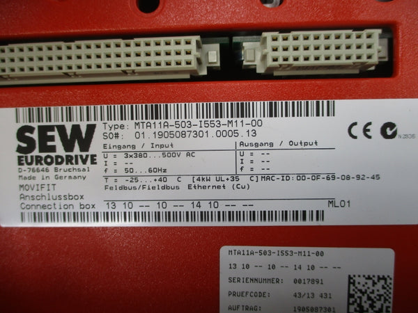 SEW-EURODRIVE MTF11A015-503-E20A-15 MTA11A-503-I553-M11-00 500VAC 3.5A NSNP