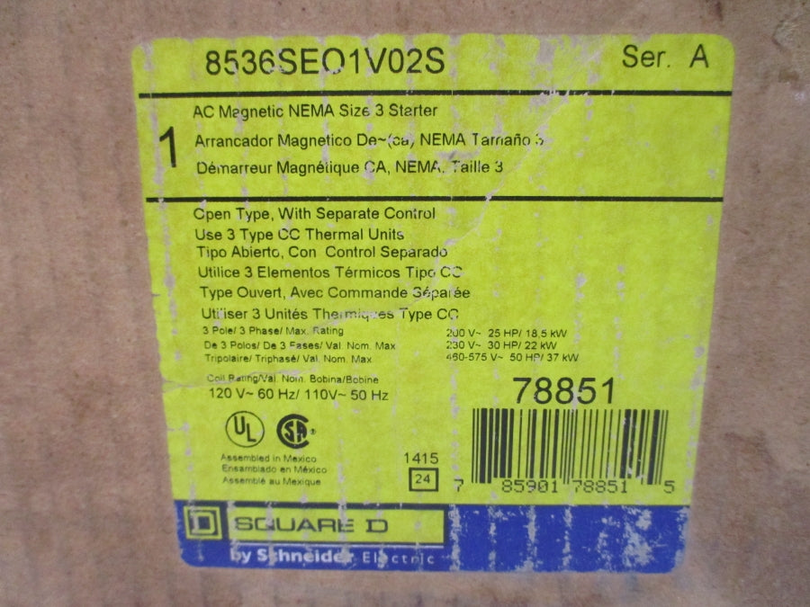 SQUARE D 8536SEO1V02S SER. A 110/120V NSFS
