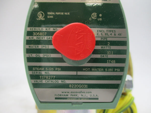 ASCO 8220G031 110/120V 5-150PSI 2" NSMP