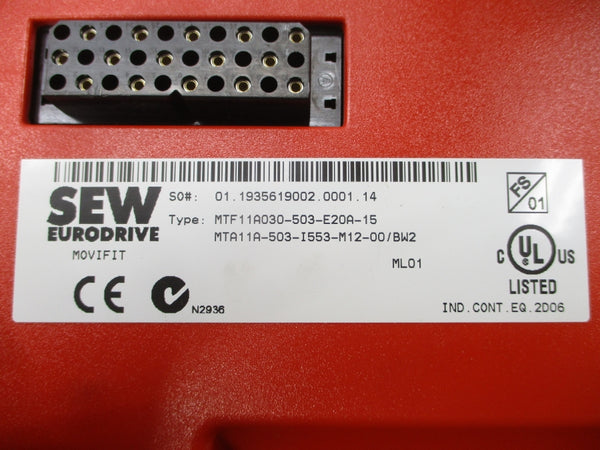 SEW-EURODRIVE MTF11A030-503-E20A-15 MTA11A-503-I553-M12-00/BW2 500VAC 3.5A UNMP