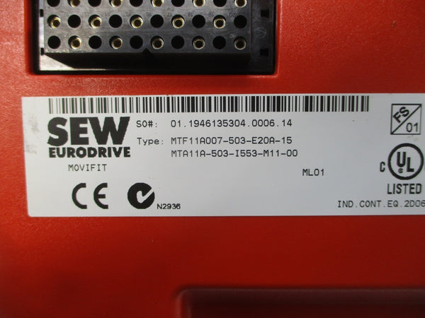 SEW-EURODRIVE MTF11A007-503-E20A-15 MTA11A-503-I553-M11-00 380-500VAC 1.9A NSNP