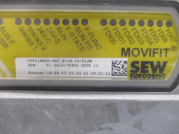 SEW-EURODRIVE MTF11A030-503-E21A-15/S12B 380-500VAC 6.7A NSNP