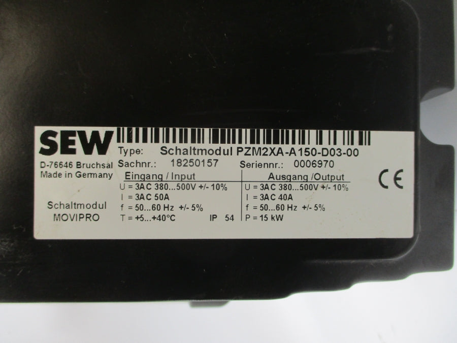 SEW-EURODRIVE PHC21A-A040M1-E21A-00/S11 PZM2XA-A150-D03-00 380-500VAC 50A NSNP