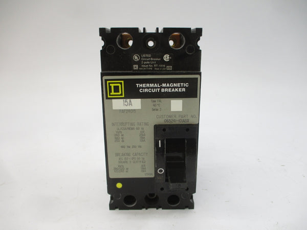 SQUARE D FAF24015 SER. 2 480VAC 15A NSMP