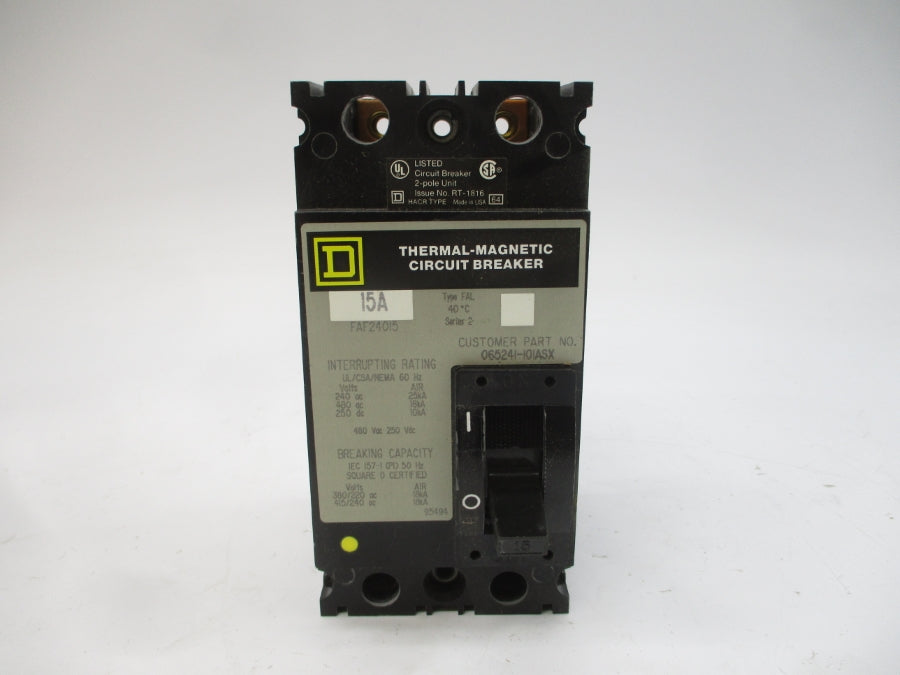 SQUARE D FAF24015 SER. 2 480VAC 15A NSMP