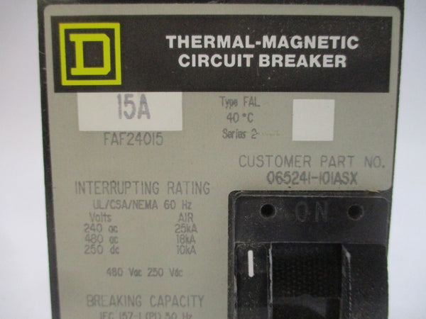 SQUARE D FAF24015 SER. 2 480VAC 15A NSMP