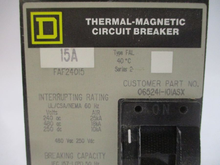 SQUARE D FAF24015 SER. 2 480VAC 15A NSMP