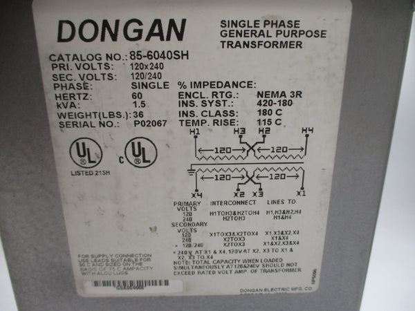 DONGAN 85-6040SH 120/240V NSMP
