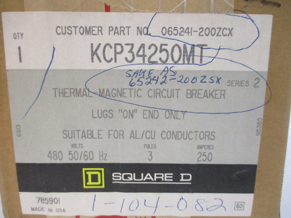 SQUARE D KCP34250MT SER. 2 480VAC 250A NSMP