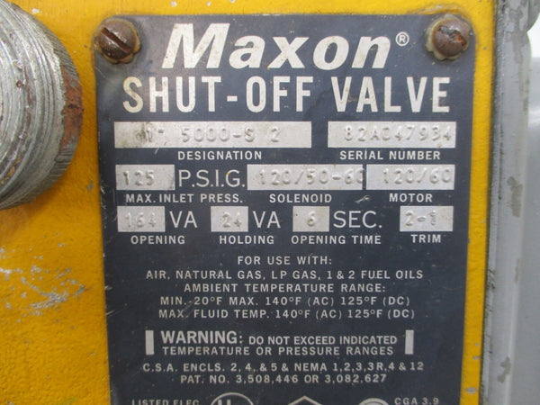 MAXON 5000-S2 120V 125PSI 1" UNMP