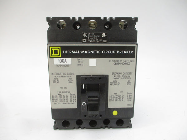 SQUARE D FCP34100MT SER. 3 480VAC 100A NSMP