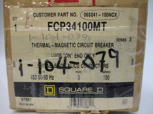 SQUARE D FCP34100MT SER. 3 480VAC 100A NSMP